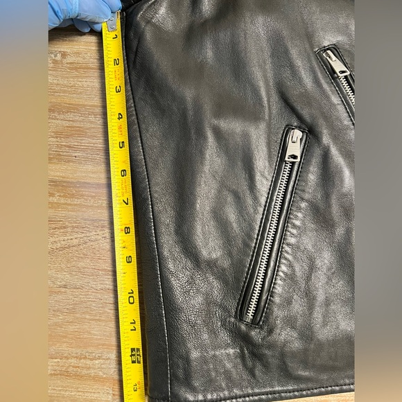 All Saints Elva Black Leather Jacket - Picture 5 of 13